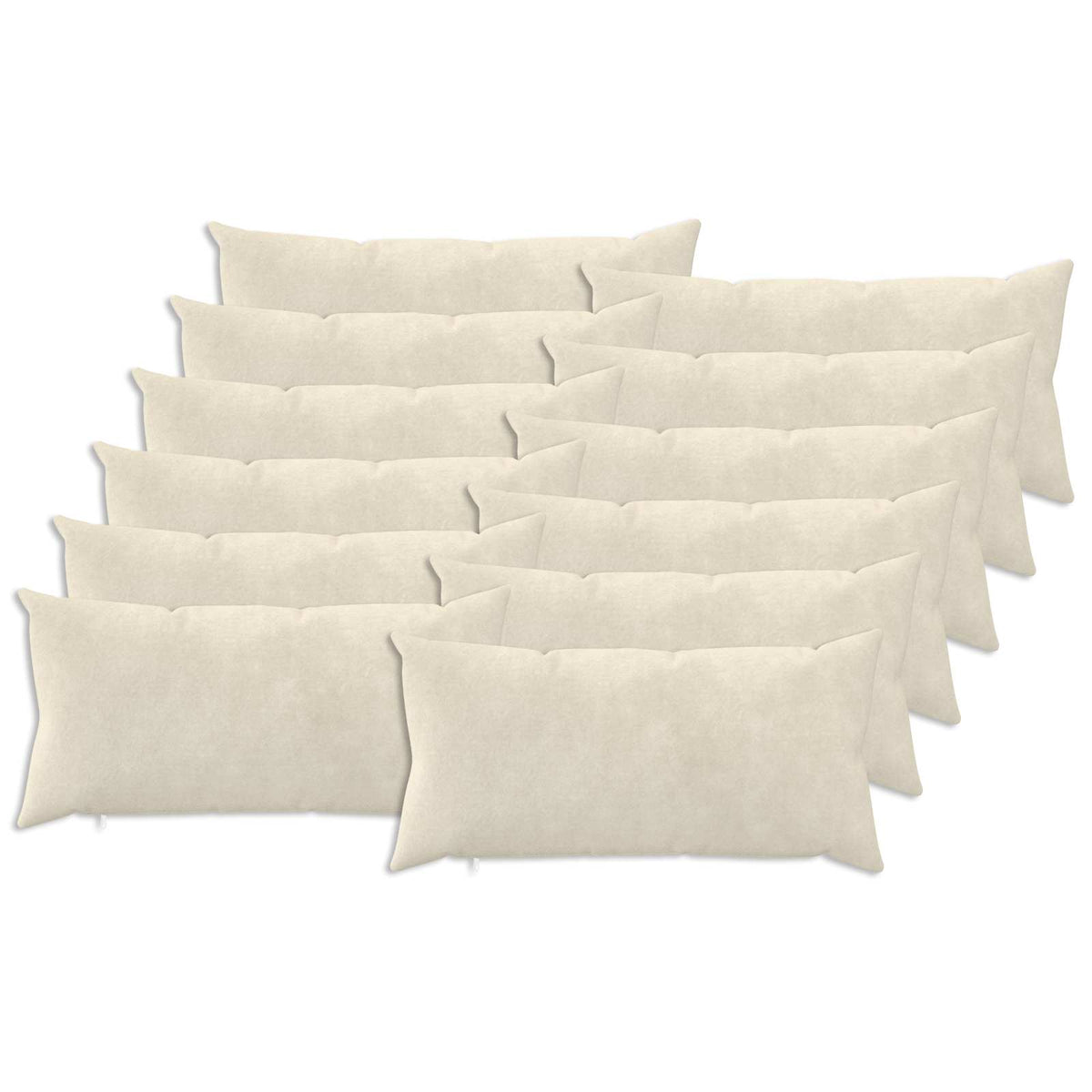 Cushion with Pillow HEERLEN Microfiber Fleece 12 pcs 40 x 80 cm Cream