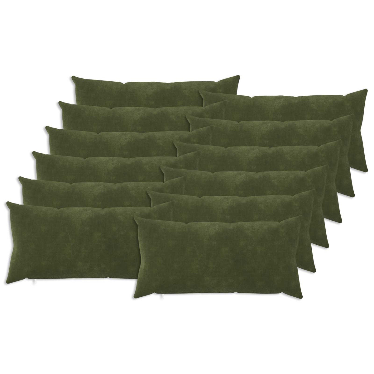 Cushion with Pillow HEERLEN Microfiber Fleece 12 pcs 40 x 80 cm Green