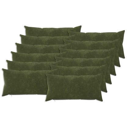 Cushion with Pillow HEERLEN Microfiber Fleece 12 pcs 40 x 80 cm Green