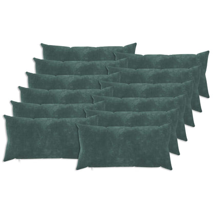 Cushion with Pillow HEERLEN Microfiber Fleece 12 pcs 40 x 80 cm Sea blue