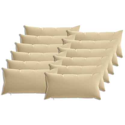 Throw Pillow HEERLEN Polyester 12 pcs 40 x 80 cm Beige
