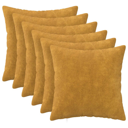 Throw Pillow HEERLEN Microfiber Fleece 6 pcs Yellow 45 x 45 cm