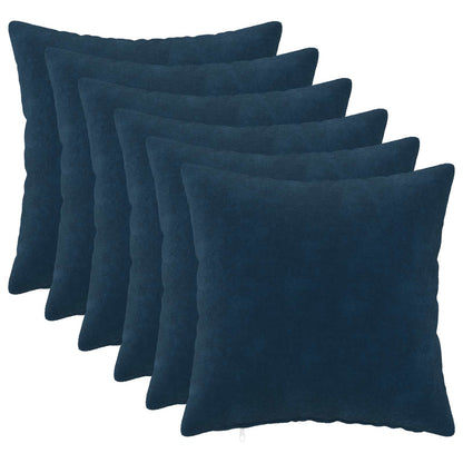 Throw Pillow HEERLEN Microfiber Fleece 6 pcs Blue 45 x 45 cm