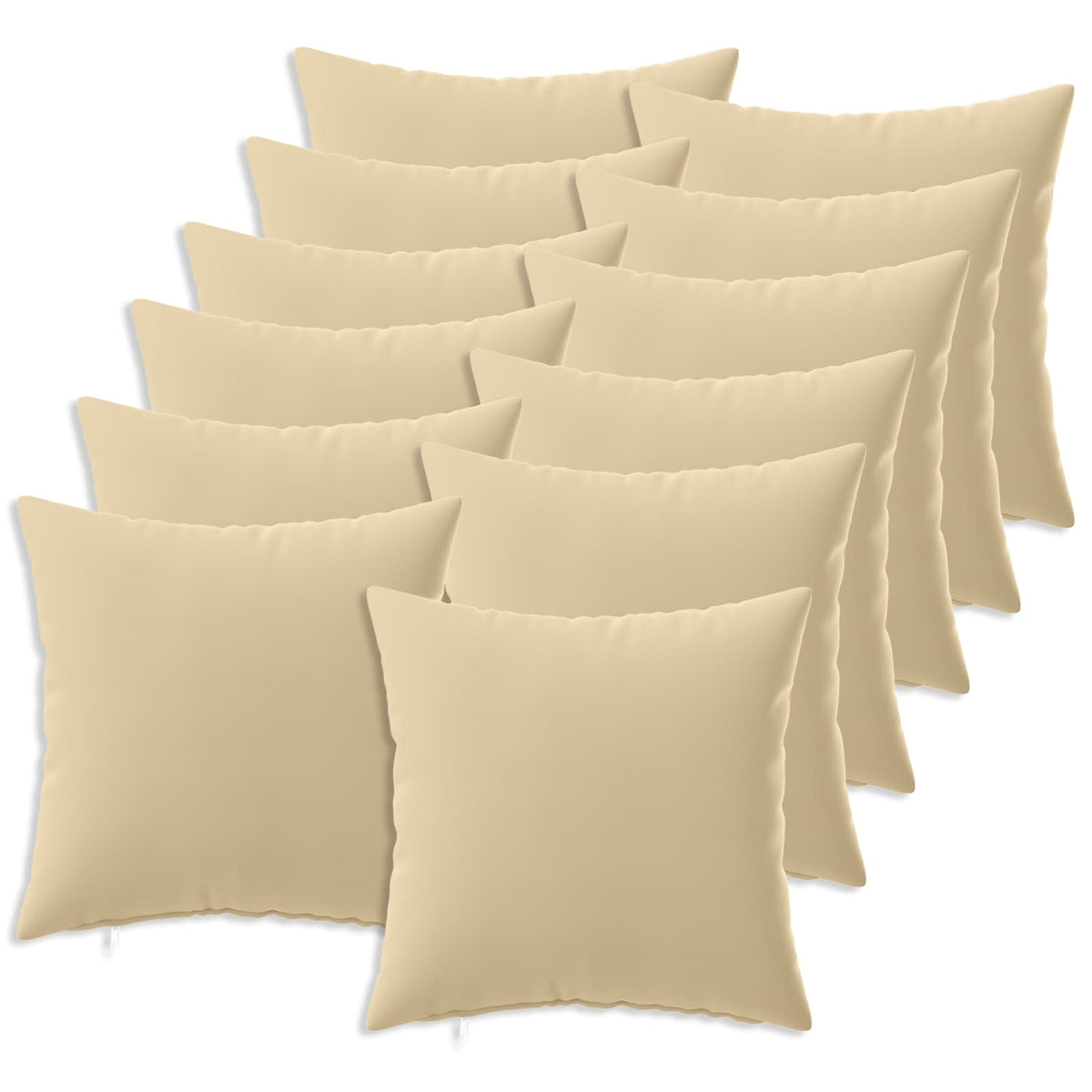 Throw Pillow HEERLEN Polyester 12 pcs 45 x 45 cm Beige