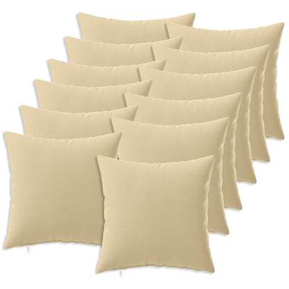 Throw Pillow HEERLEN Polyester 12 pcs 45 x 45 cm Beige