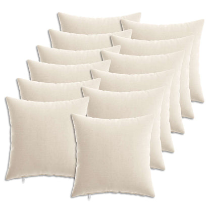 vidaXL Cushion with Pillow HEERLEN 12 pcs Cream Chenille Fabric 2