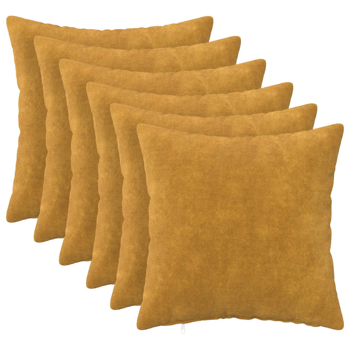 Throw Pillow HEERLEN Microfiber Fleece 6 pcs Yellow 50 x 50 cm