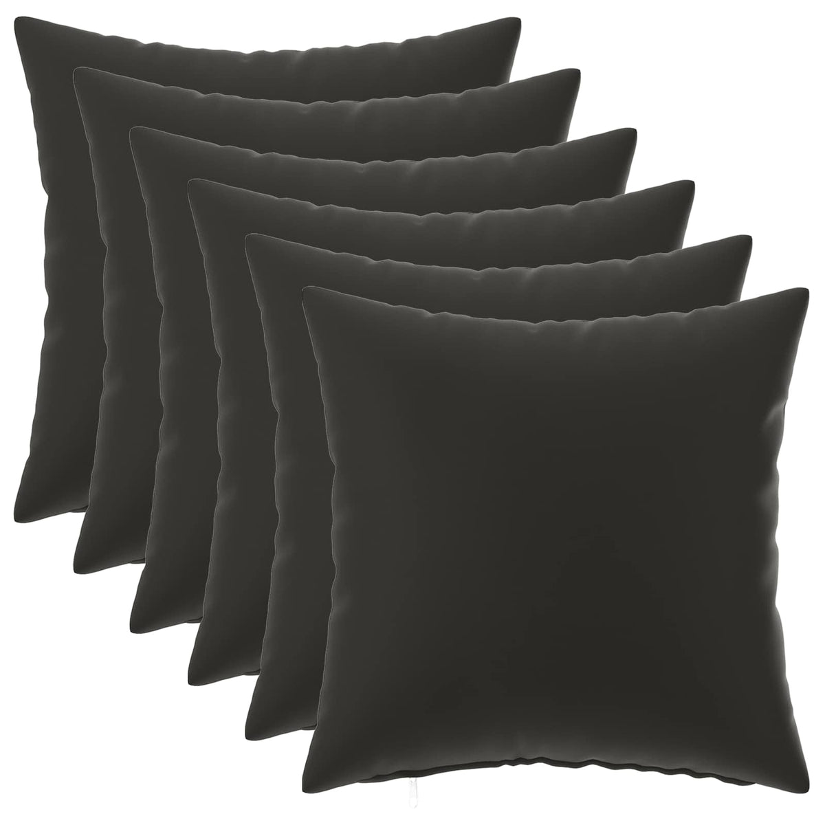 Throw Pillow HEERLEN Polyester 6 pcs 50 x 50 cm Black