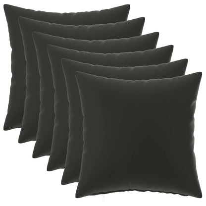 Throw Pillow HEERLEN Polyester 6 pcs 50 x 50 cm Black