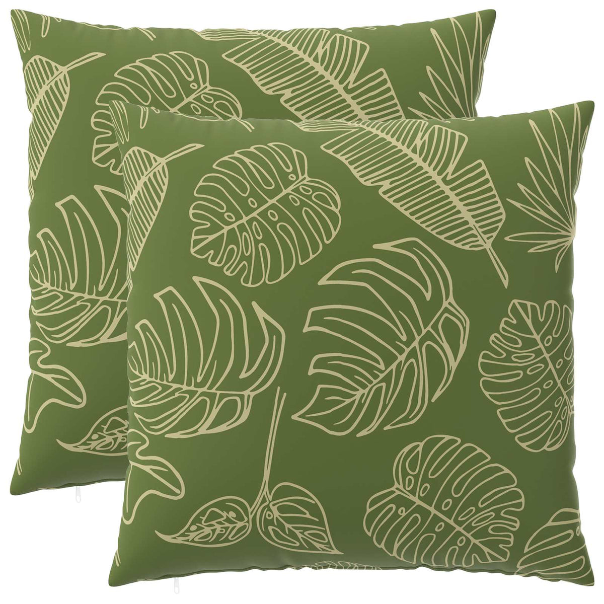 vidaXL Throw Pillow 2 pcs HEERLEN Leaf Design 80 x 80 cm Polyester 2
