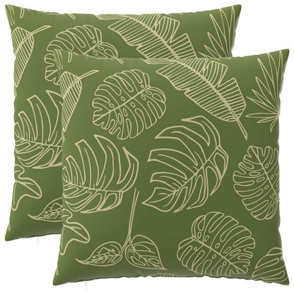 vidaXL Throw Pillow 2 pcs HEERLEN Leaf Design 80 x 80 cm Polyester 2