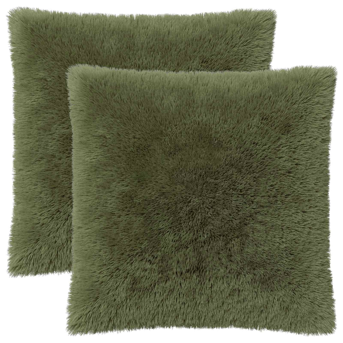 Throw Pillow HEERLEN PV Fleece 2 pcs Green 80 x 80 cm