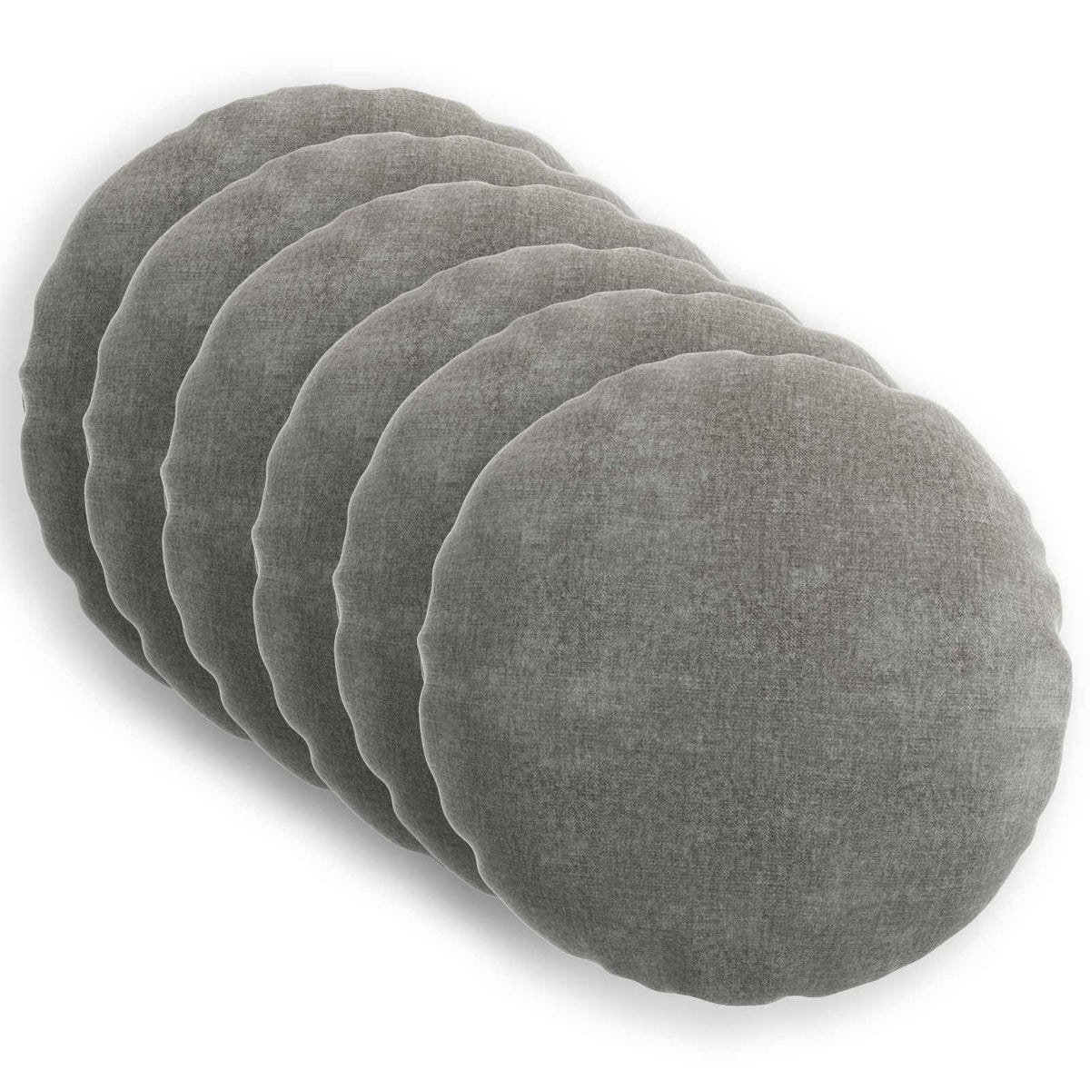 vidaXL Throw Pillow 6 pcs HEERLEN Dark Grey Dia. 50 cm Chenille Fabric 2