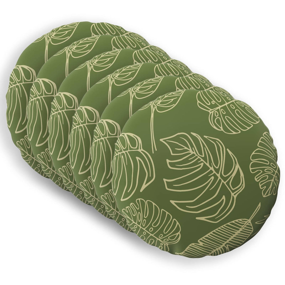 vidaXL Throw Pillow 6 pcs HEERLEN Leaf Design Dia. 50 cm Polyester 2