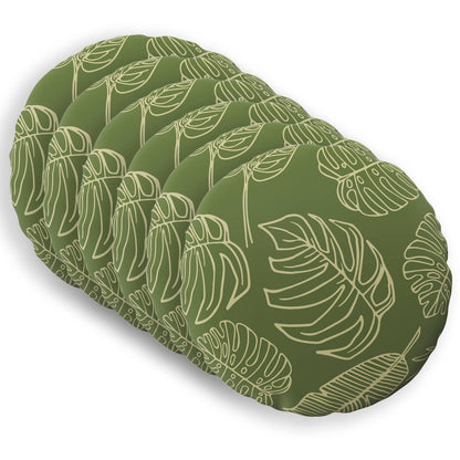 vidaXL Throw Pillow 6 pcs HEERLEN Leaf Design Dia. 50 cm Polyester 2