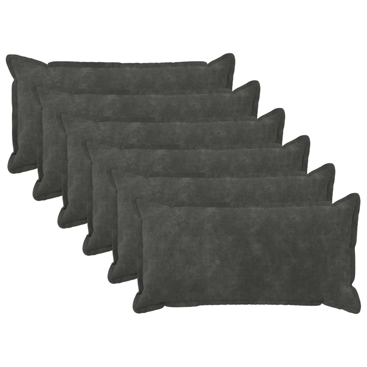 Throw Pillow HOUTEN 40 x 70 cm Microfiber Fleece 6 pcs Anthracite