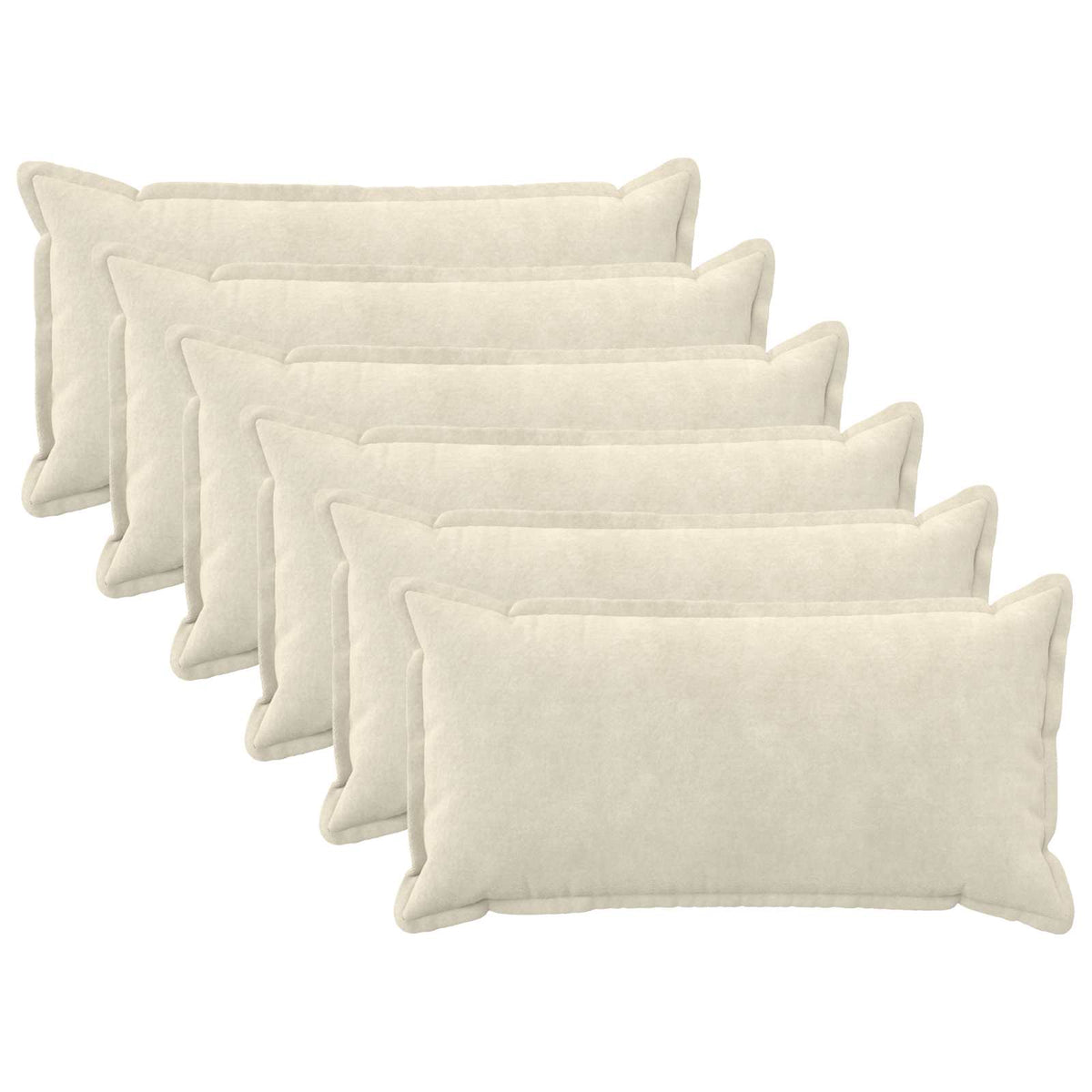 Throw Pillow HOUTEN 40 x 70 cm Microfiber Fleece 6 pcs Cream