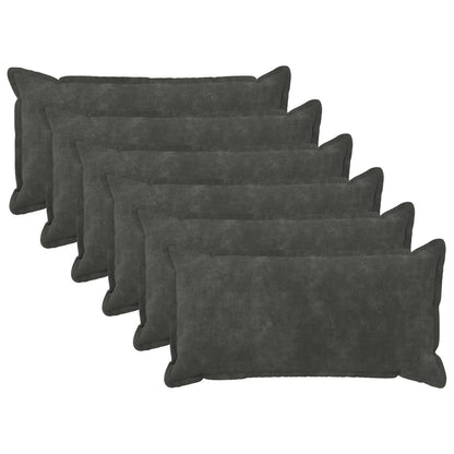 Throw Pillow HOUTEN 40 x 80 cm Microfiber Fleece 6 pcs Anthracite