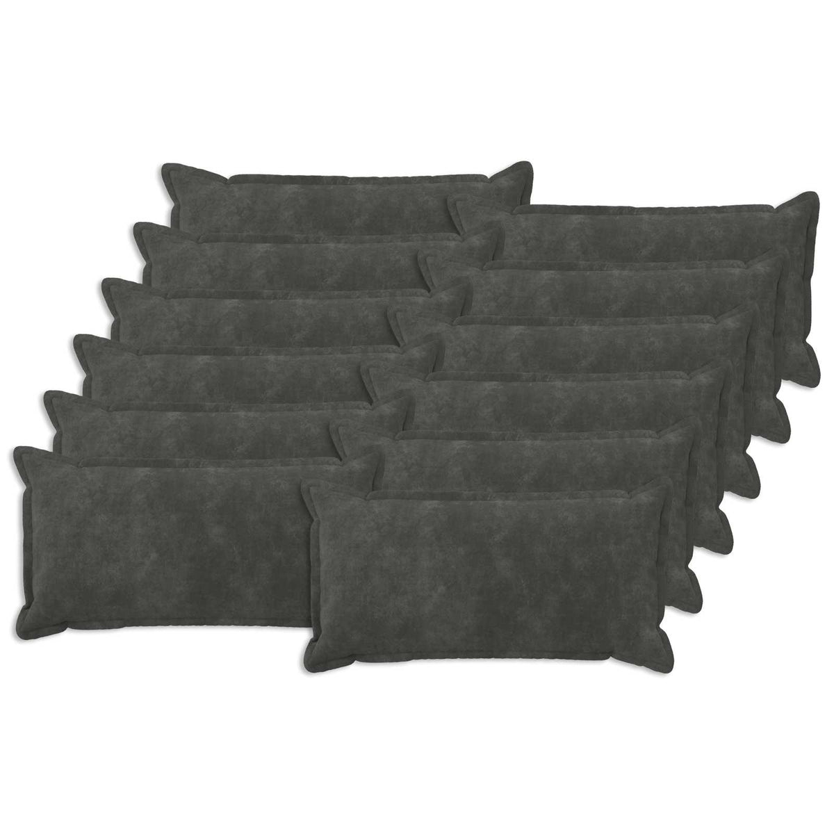 Cushion with Pillow HOUTEN Microfiber Fleece 12 pcs Width 40 cm Anthracite 80 cm