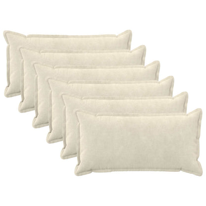 Throw Pillow HOUTEN 40 x 80 cm Microfiber Fleece 6 pcs Cream