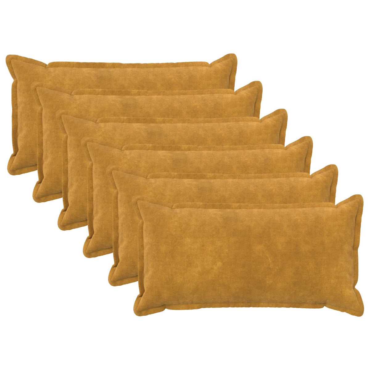 Throw Pillow HOUTEN 40 x 80 cm Microfiber Fleece 6 pcs Yellow