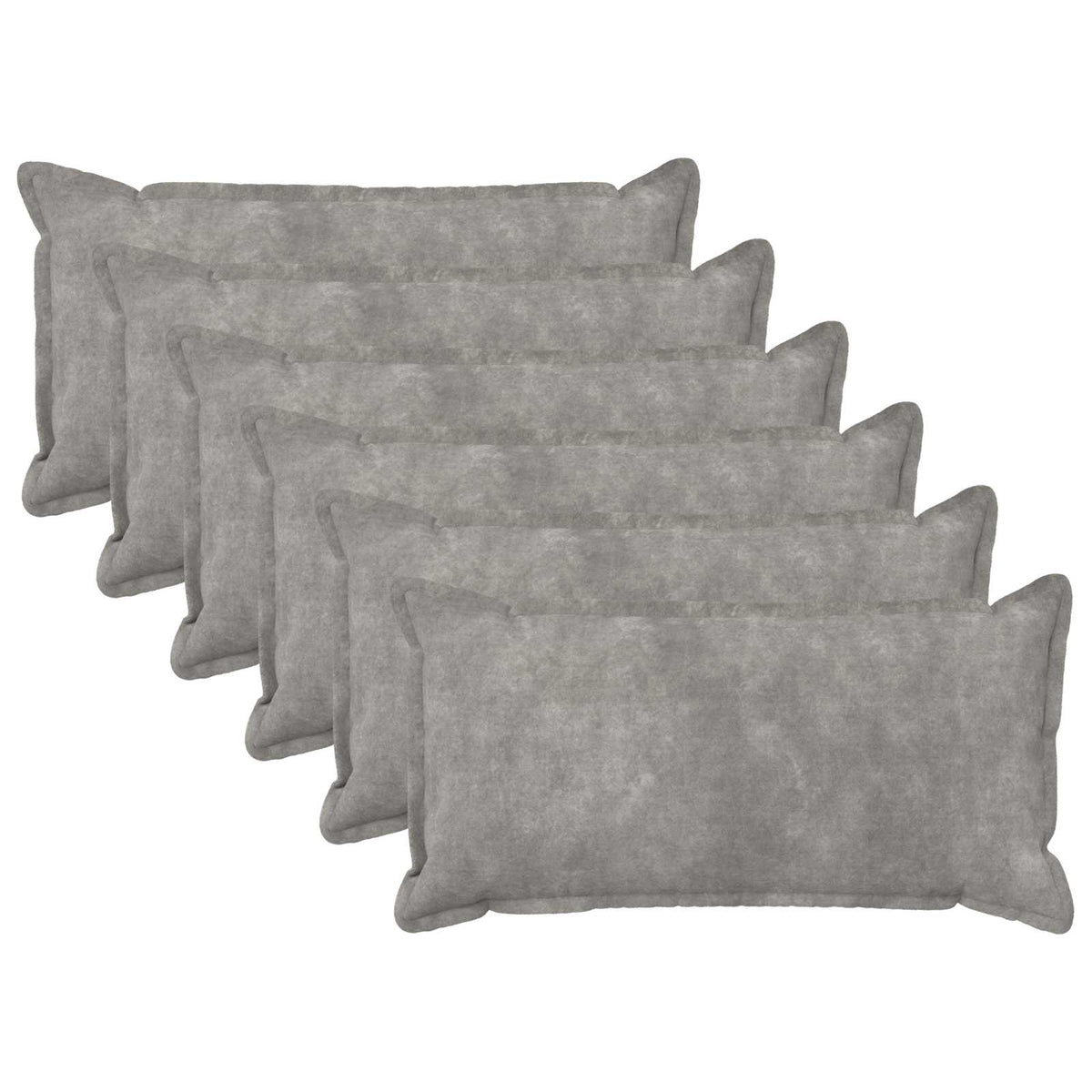 Throw Pillow HOUTEN 40 x 80 cm Microfiber Fleece 6 pcs Light grey