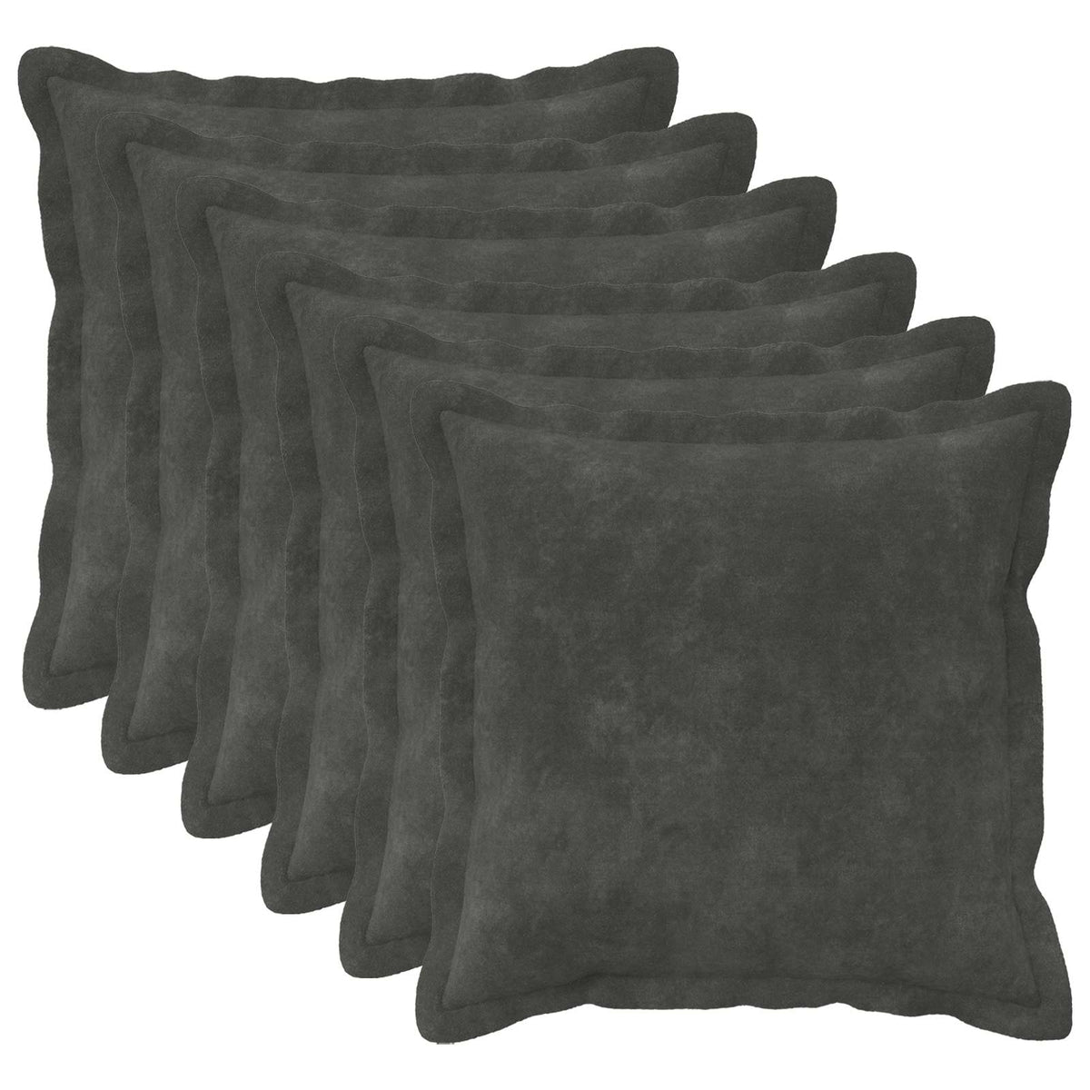 Throw Pillow HOUTEN 45 x 45 cm Microfiber Fleece 6 pcs Anthracite