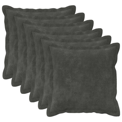 Throw Pillow HOUTEN 45 x 45 cm Microfiber Fleece 6 pcs Anthracite
