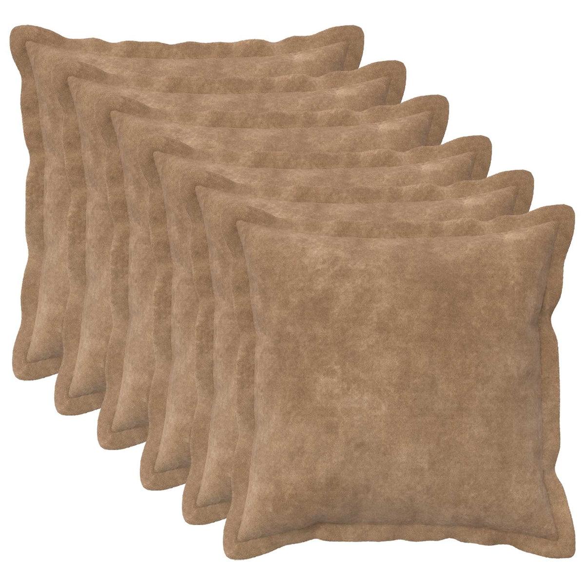 Throw Pillow HOUTEN 45 x 45 cm Microfiber Fleece 6 pcs Taupe