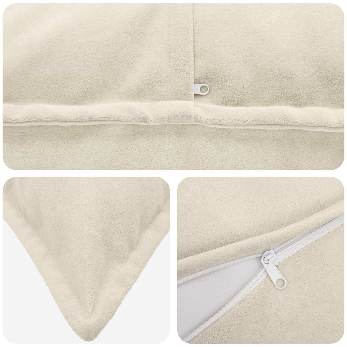 Throw Pillow HOUTEN 45 x 45 cm Microfiber Fleece 6 pcs Cream