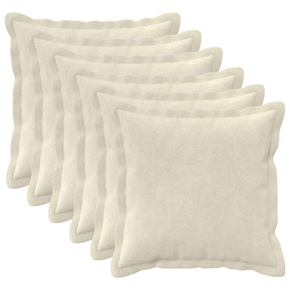 Throw Pillow HOUTEN 45 x 45 cm Microfiber Fleece 6 pcs Cream
