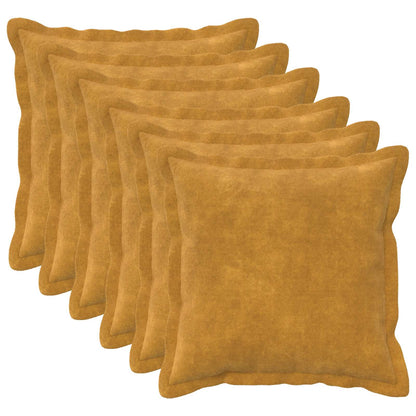 Throw Pillow HOUTEN 45 x 45 cm Microfiber Fleece 6 pcs Yellow