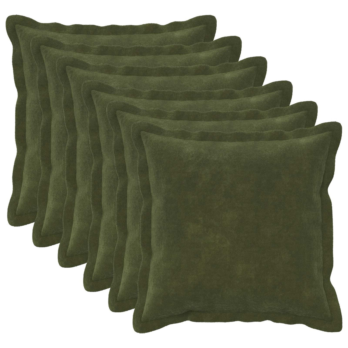 Throw Pillow HOUTEN 45 x 45 cm Microfiber Fleece 6 pcs Green