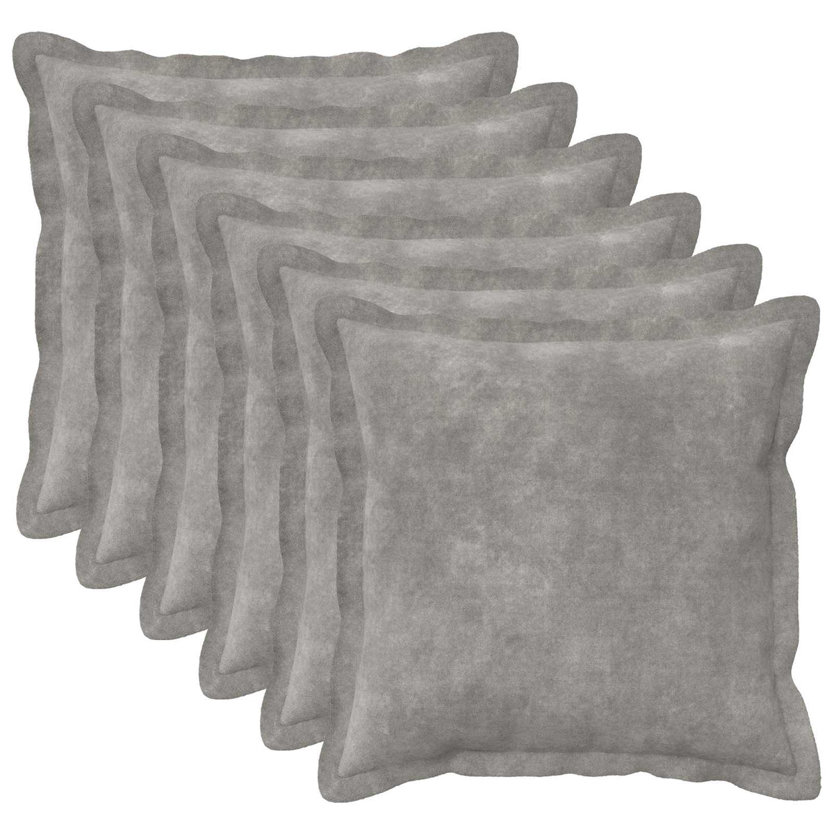 Throw Pillow HOUTEN 45 x 45 cm Microfiber Fleece 6 pcs Light grey