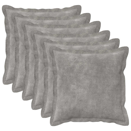 Throw Pillow HOUTEN 45 x 45 cm Microfiber Fleece 6 pcs Light grey