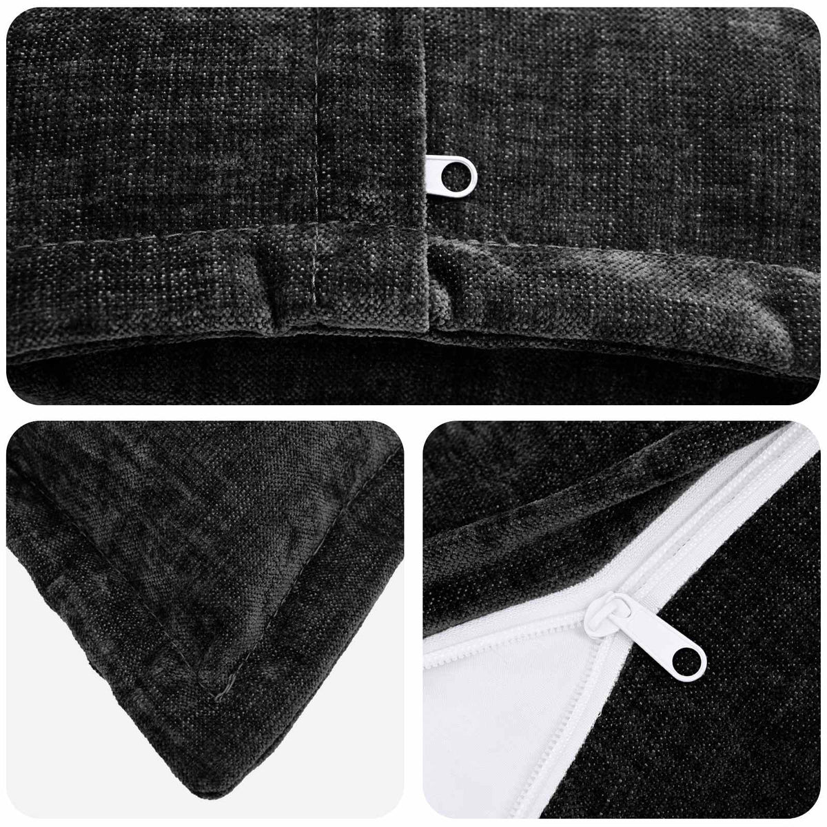 Cushion with Pillow HOUTEN Chenille Fabric 12 pcs Anthracite 50 cm 50 cm