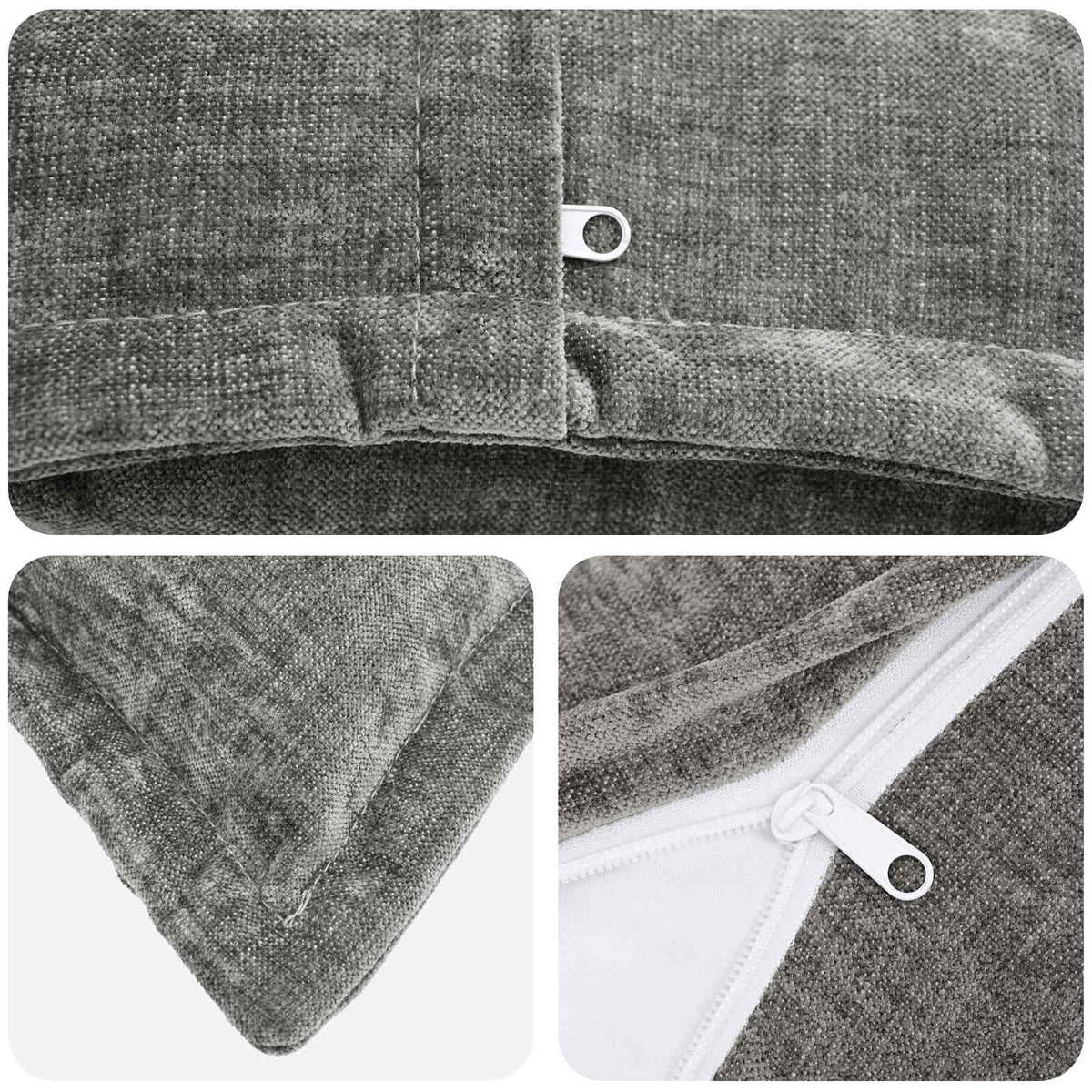 Throw Pillow HOUTEN 50 x 50 cm Chenille Fabric 6 pcs Dark grey