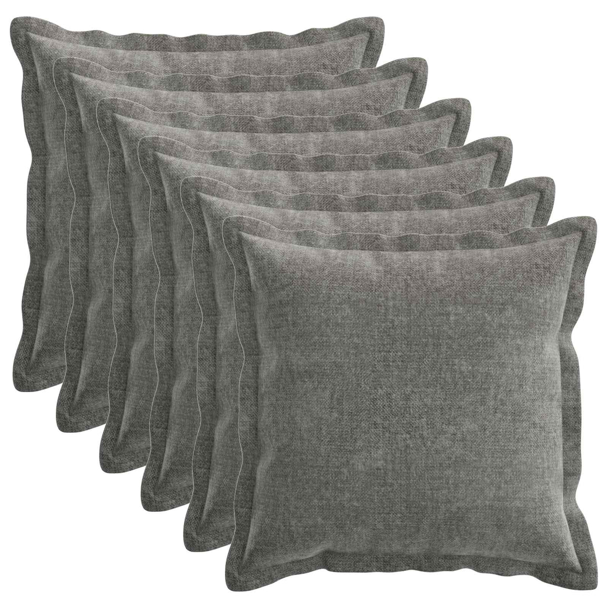 Throw Pillow HOUTEN 50 x 50 cm Chenille Fabric 6 pcs Dark grey