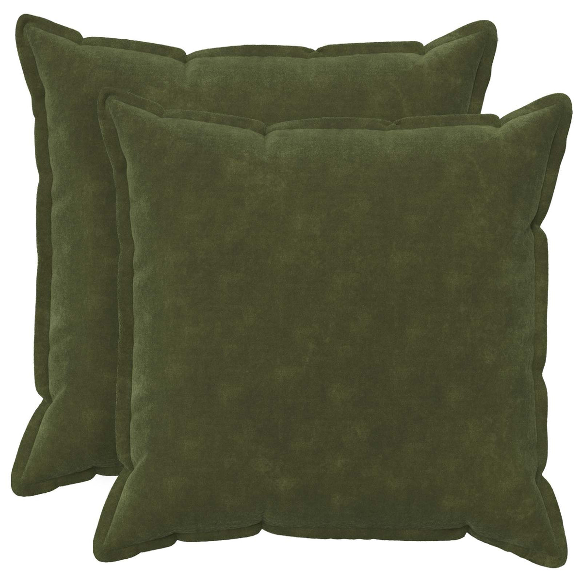 vidaXL Throw Pillow 2 pcs HOUTEN Green 80 x 80 cm Microfiber Fleece 1