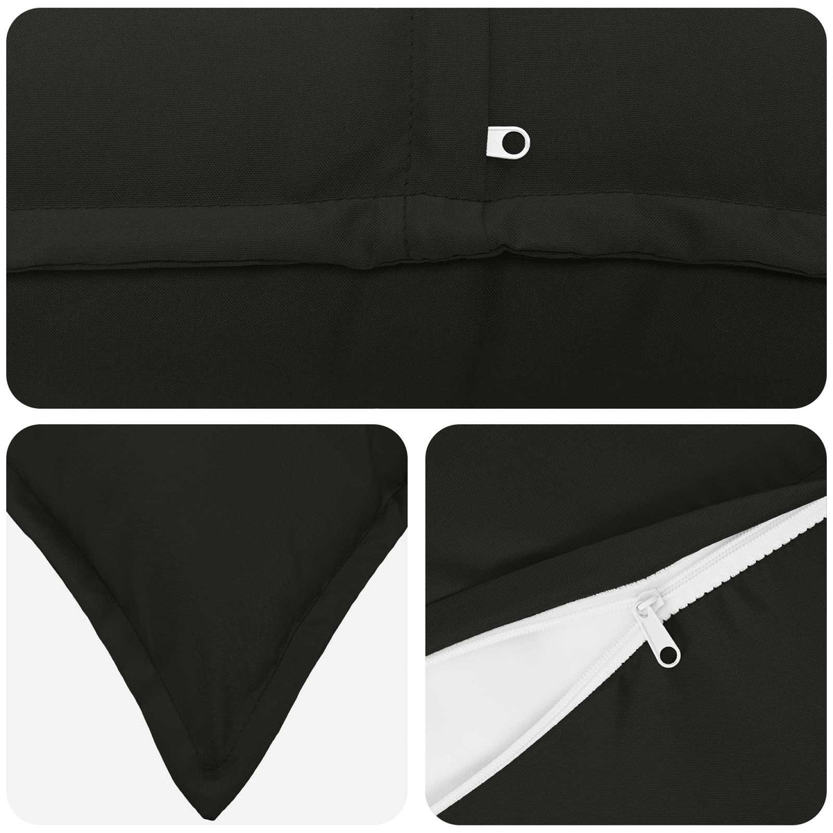 Throw Pillow HOUTEN 80 x 80 cm Polyester 2 pcs Black