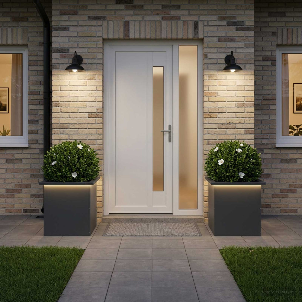 vidaXL Garden Planter with LED 40 x 40 x 40 cm Steel 2 pcs