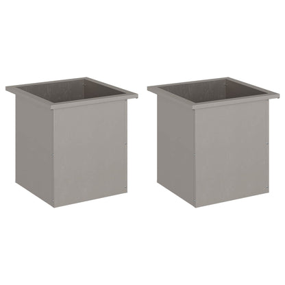 Garden Planter with LED 40 x 40 x 40 cm Steel 2 pcs Weathering steel