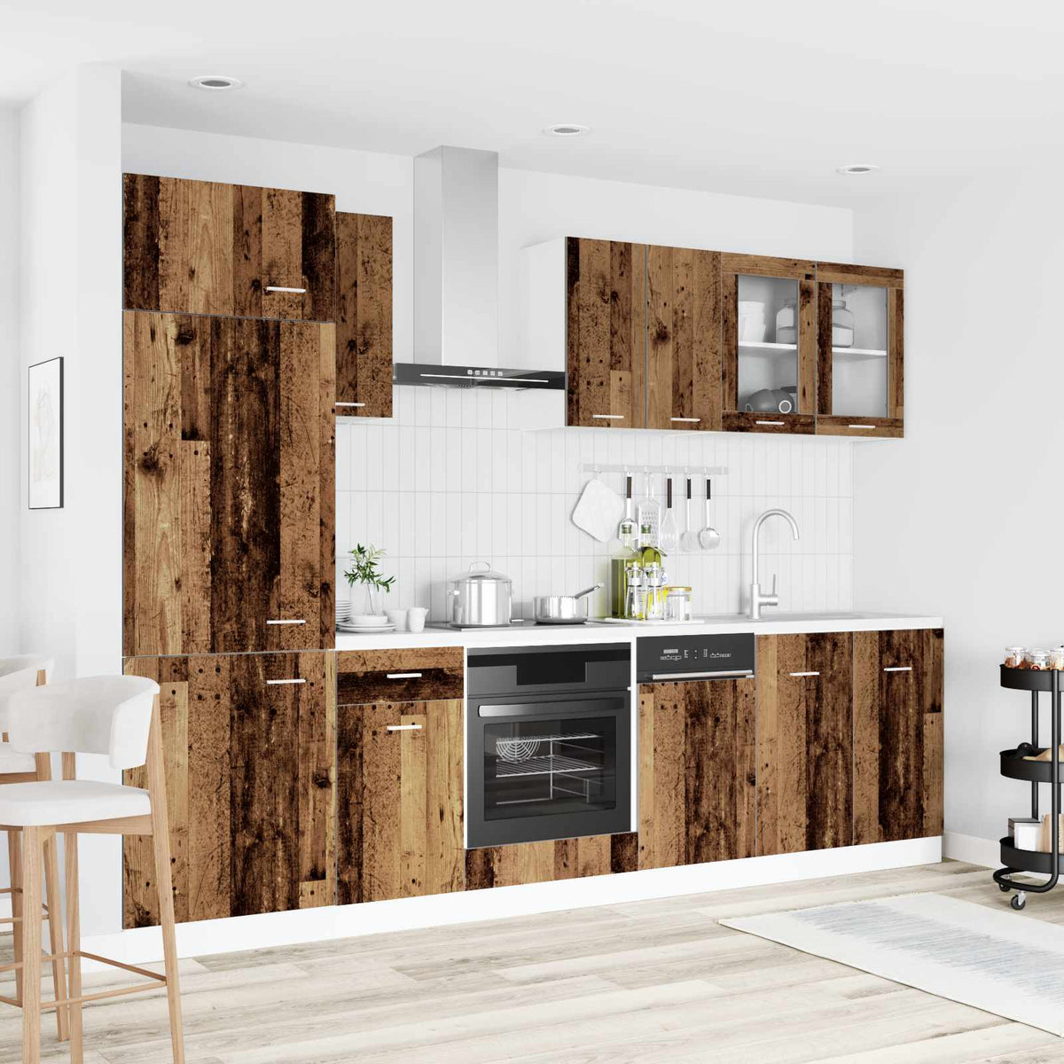 vidaXL Kitchen Unit Lyon 8 pcs Old Wood Engineered Wood 1
