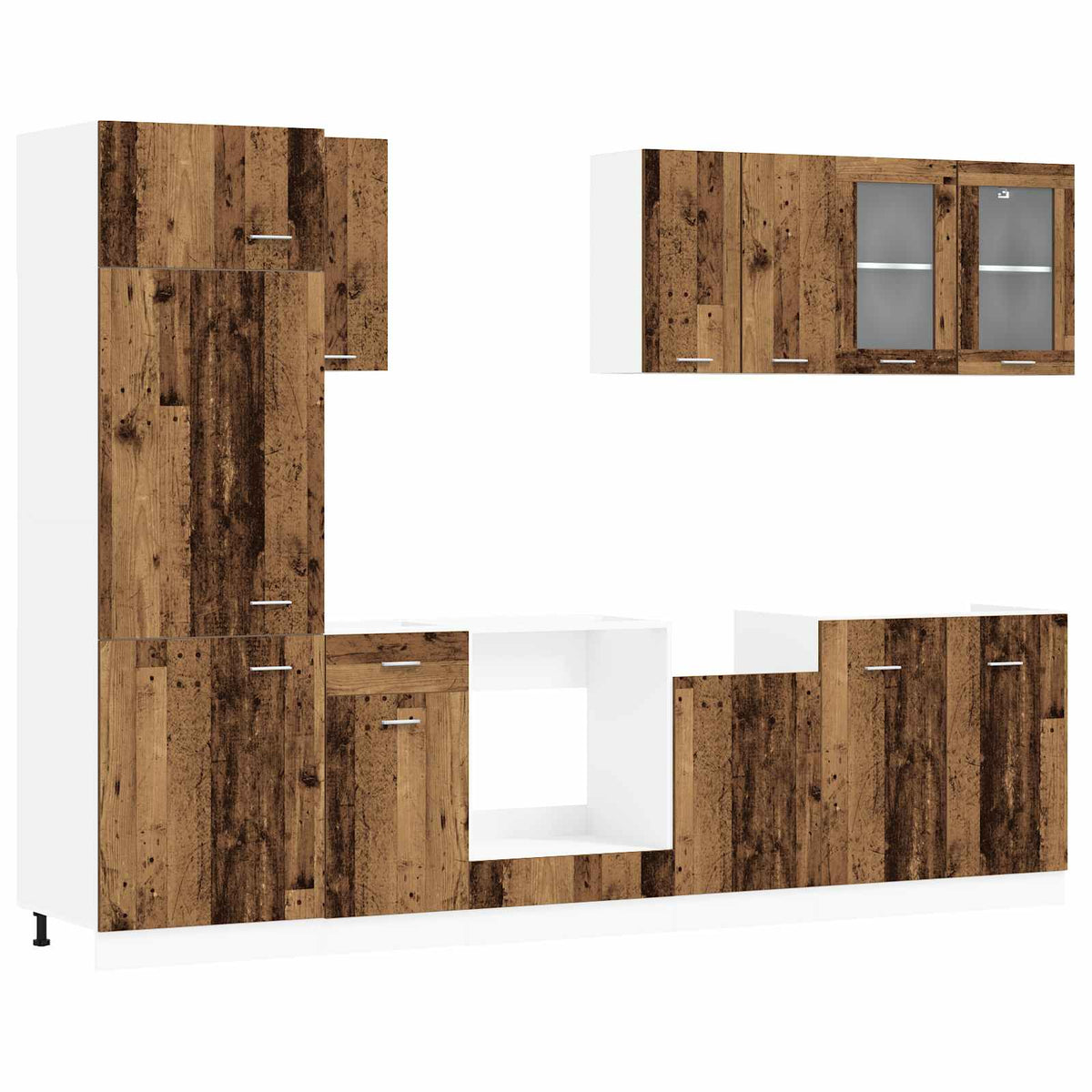 vidaXL Kitchen Unit Lyon 8 pcs Old Wood Engineered Wood 2
