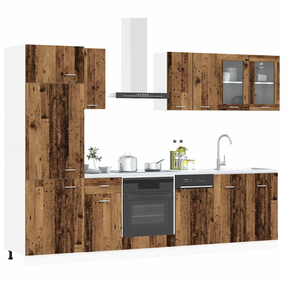 vidaXL Kitchen Unit Lyon 8 pcs Old Wood Engineered Wood 3