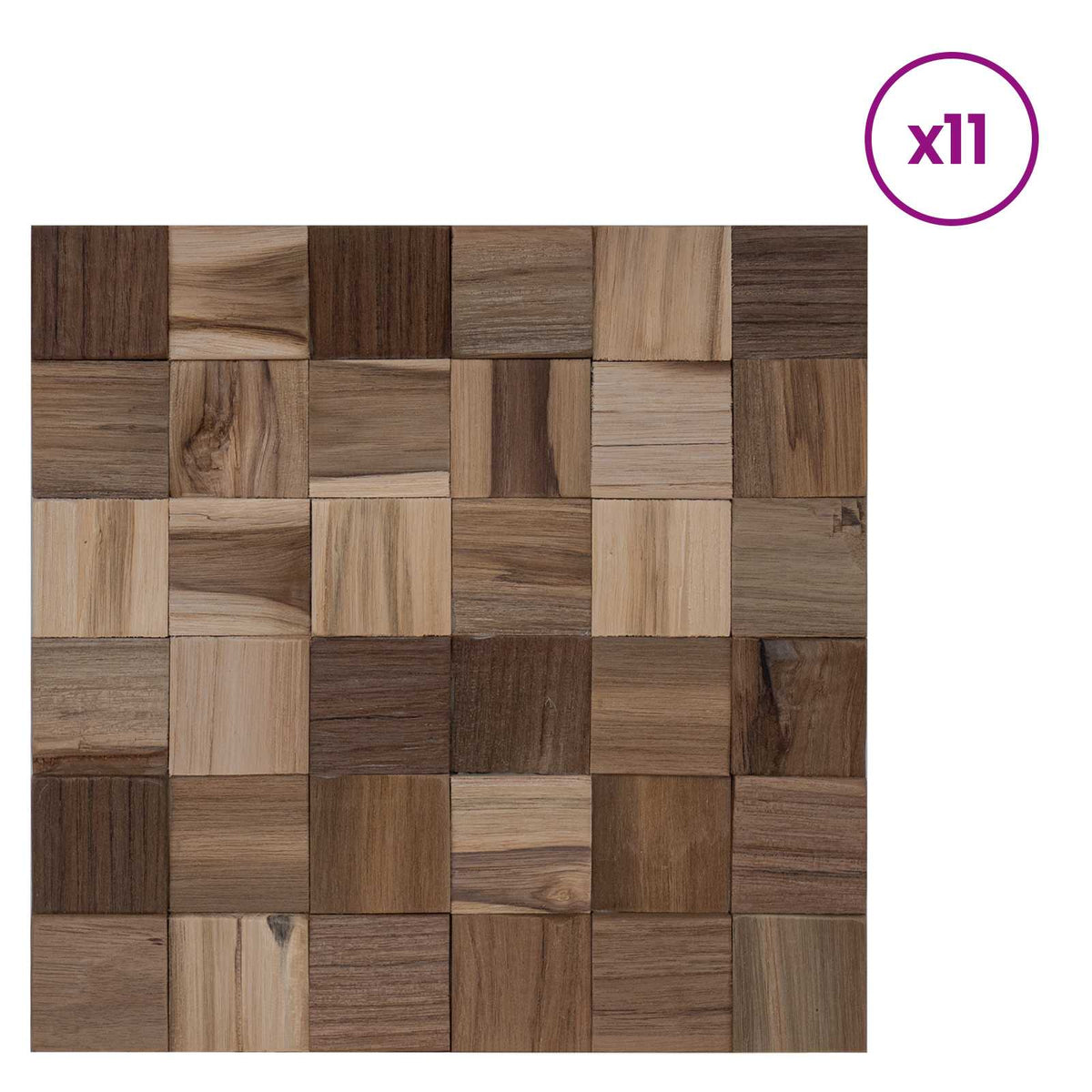 Wall Panel 11 pcs 30 x 30 x 2 cm Natural