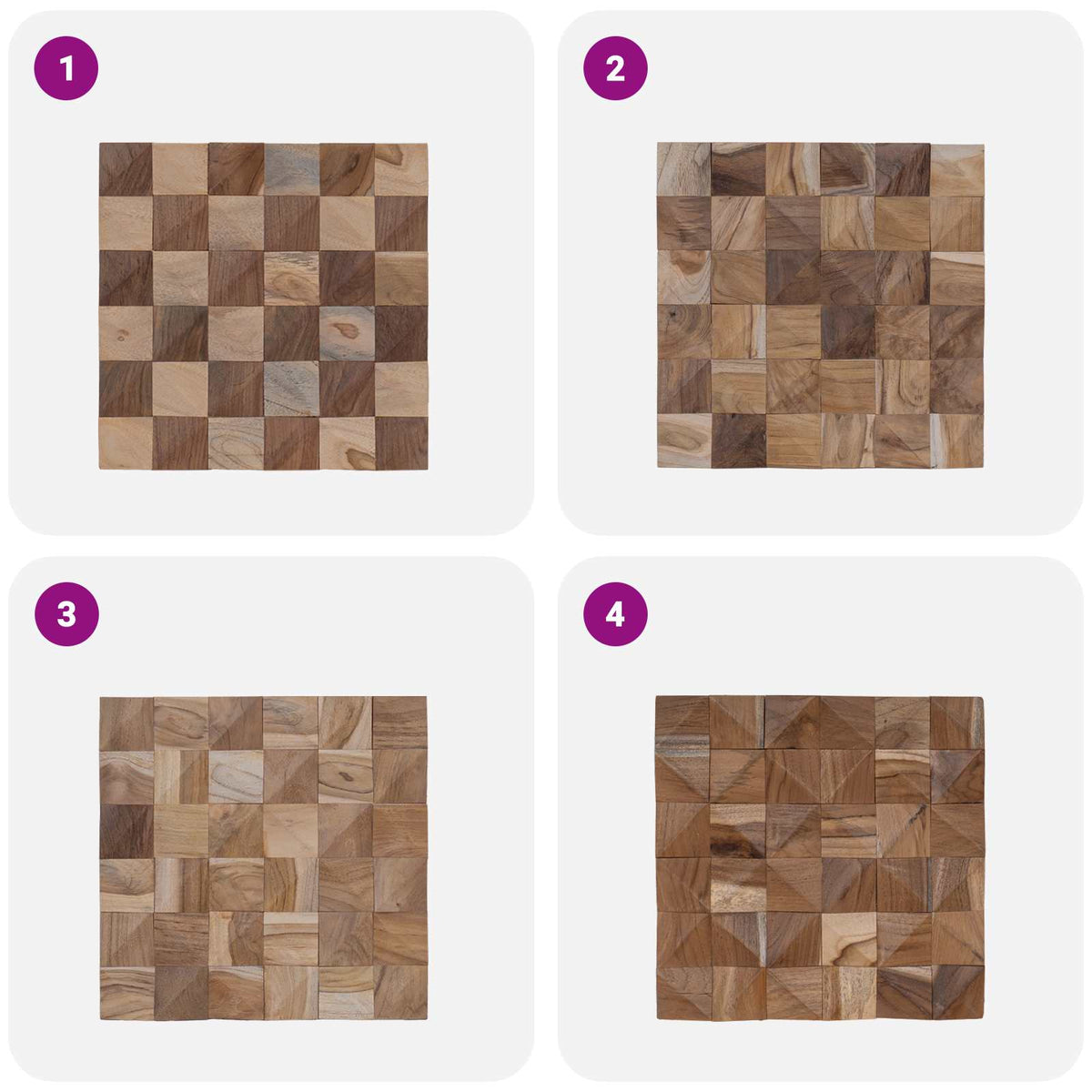 Wall Panel 11 pcs 30 x 30 x 2 cm Natural