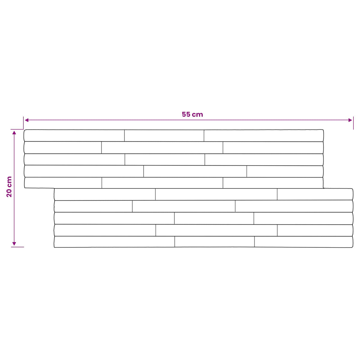 Wall Panel 10 pcs 55 x 20 x 2 cm Natural