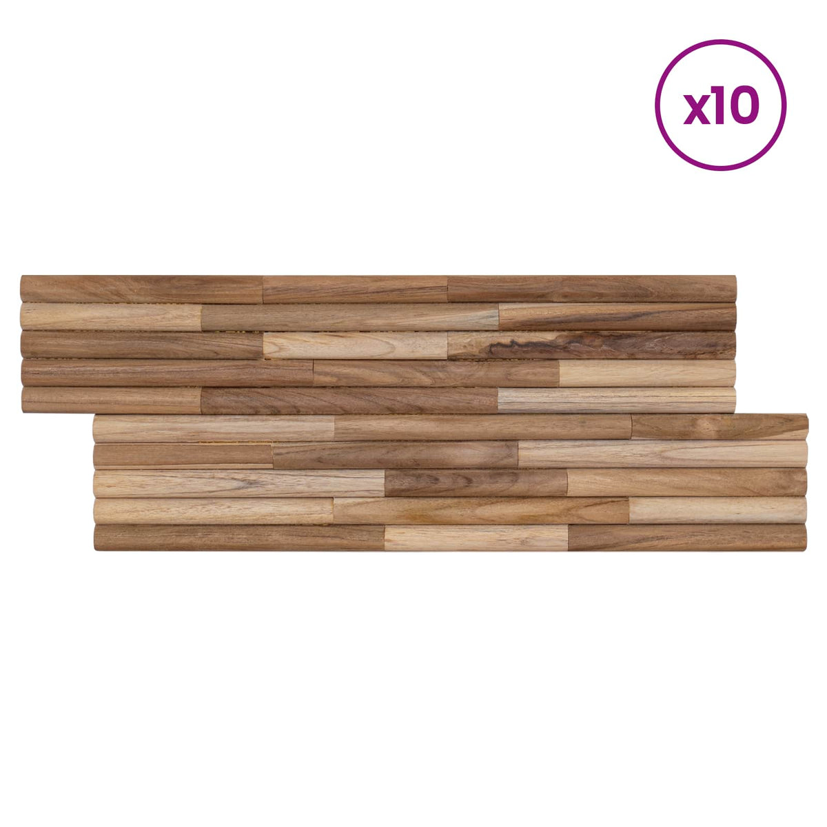 Wall Panel 10 pcs 55 x 20 x 2 cm Natural