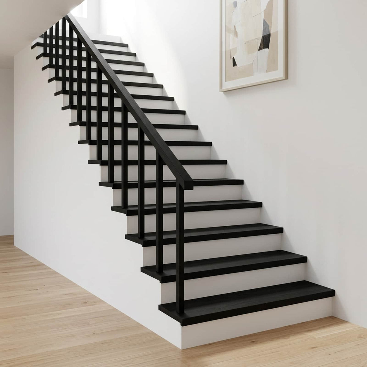 vidaXL Stair Treads 8 pcs 120 x 25 x 2 cm Black Solid Beech Wood 1